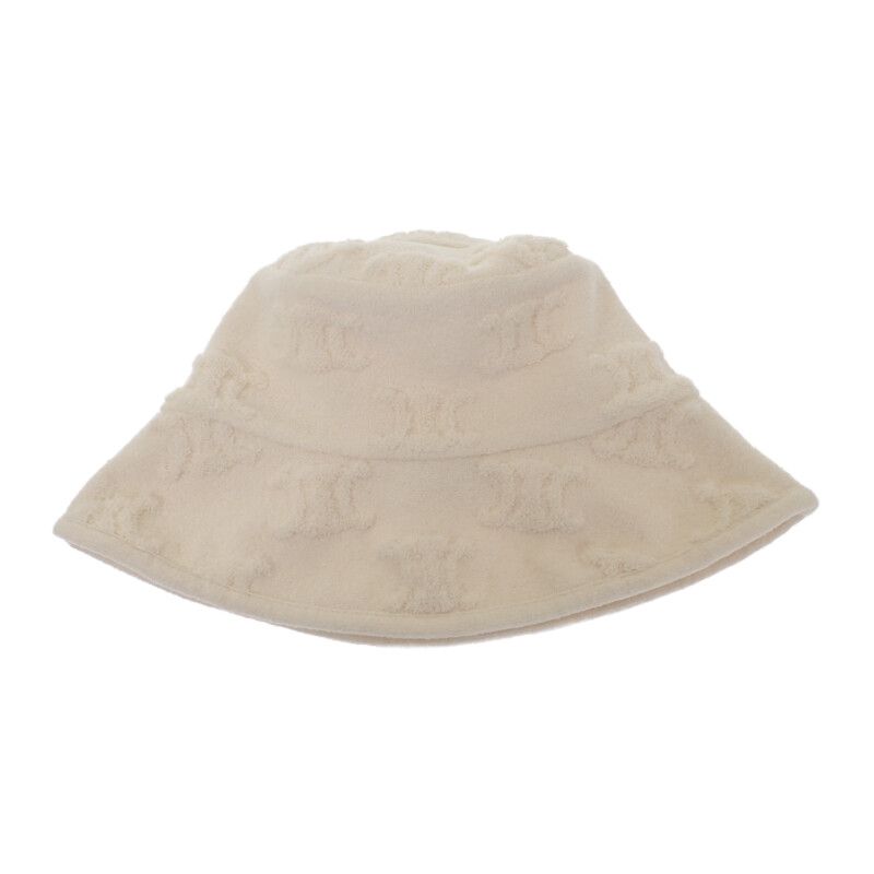 Celine Triomphe Bucket 2ag18892t Hat Cotton Polyester White Free Size Ladies
