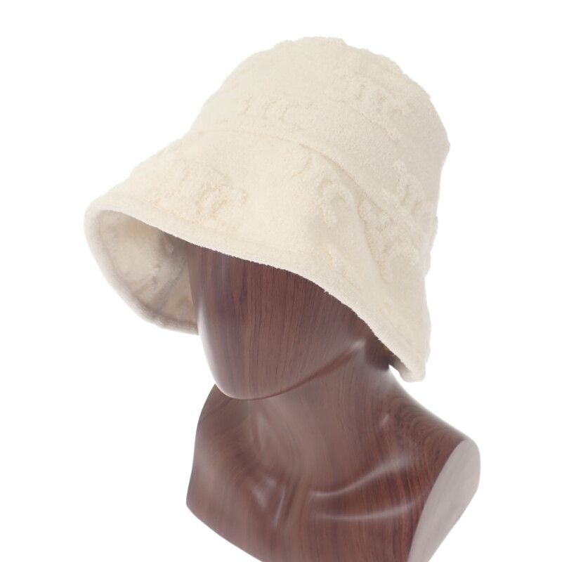 Celine Triomphe Bucket 2ag18892t Hat Cotton Polyester White Free Size Ladies