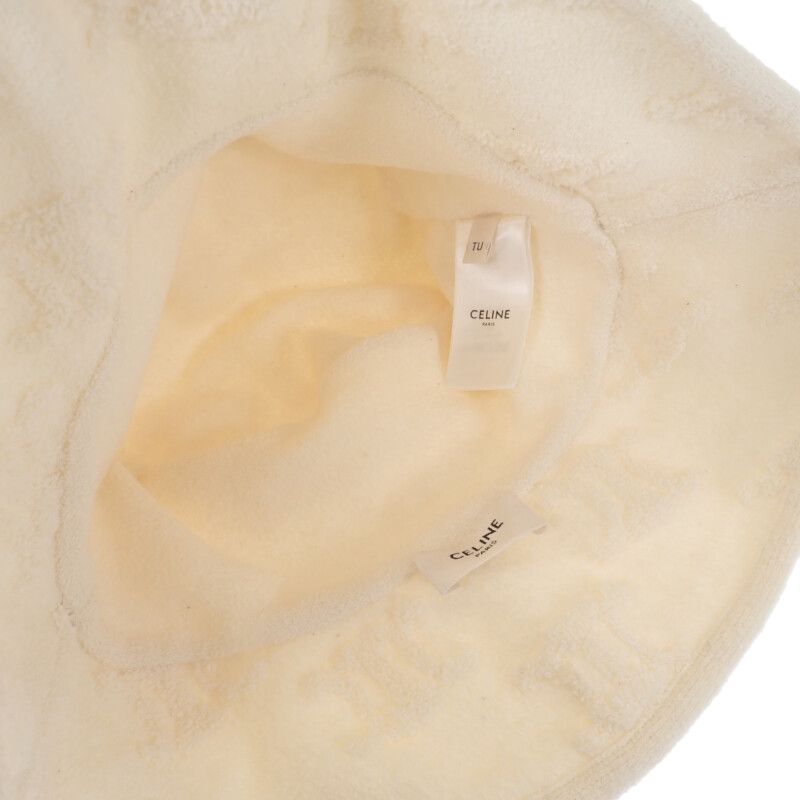 Celine Triomphe Bucket 2ag18892t Hat Cotton Polyester White Free Size Ladies