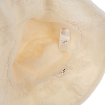 Celine Triomphe Bucket 2ag18892t Hat Cotton Polyester White Free Size Ladies