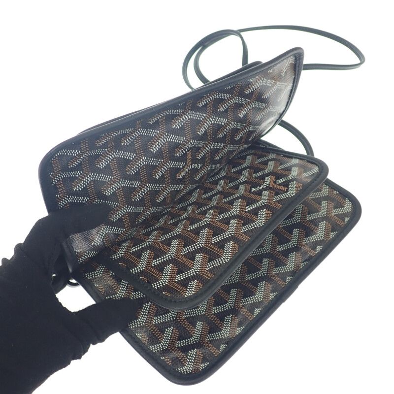 Goyard Plumet Pouch Wallet Herringbone Pochette Long Wallet Leather Coated