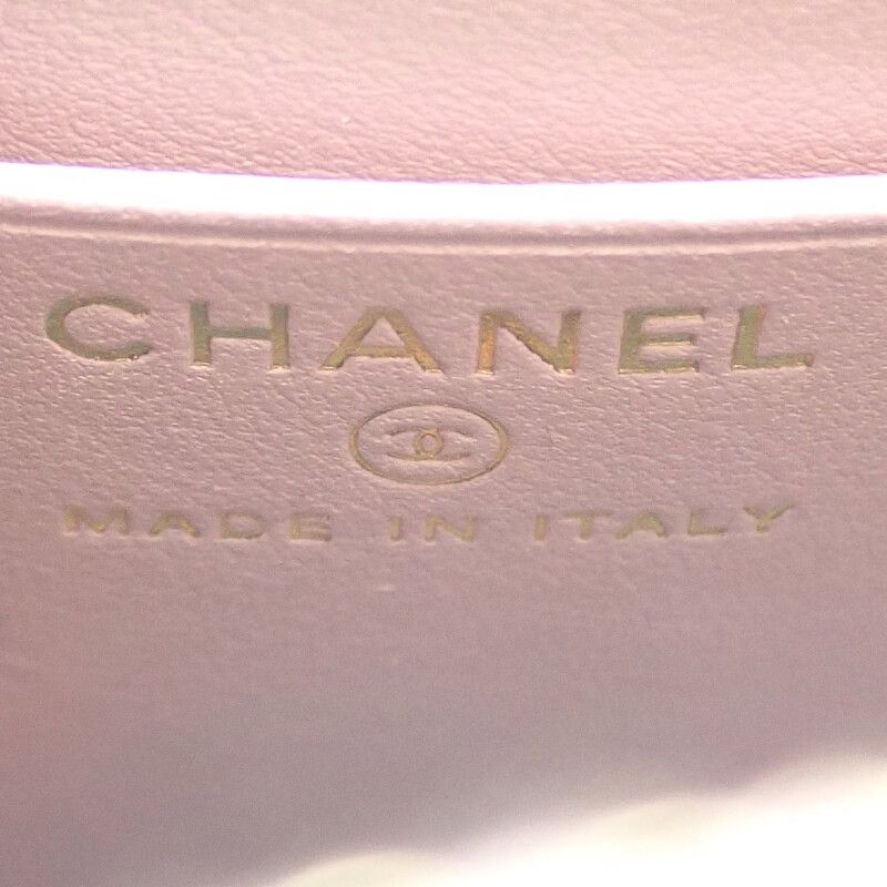 Chanel Chain Clutch Coco Mark Ap4000 Shoulder Bag Caviar Skin Purple Gold