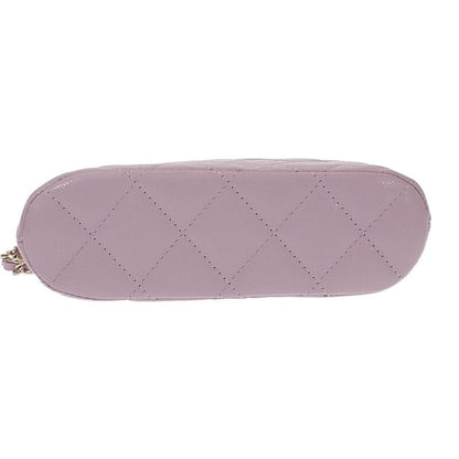 Chanel Chain Clutch Coco Mark Ap4000 Shoulder Bag Caviar Skin Purple Gold