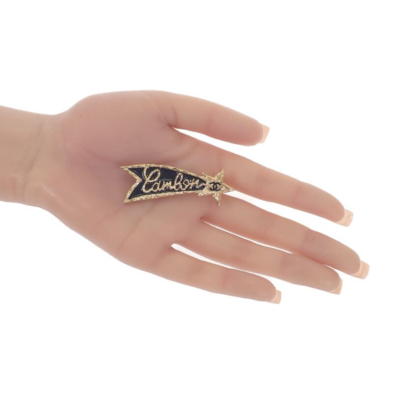 Chanel Shooting Star Shooting Star Coco Mark B24P Engraved Brooch Metal Gold