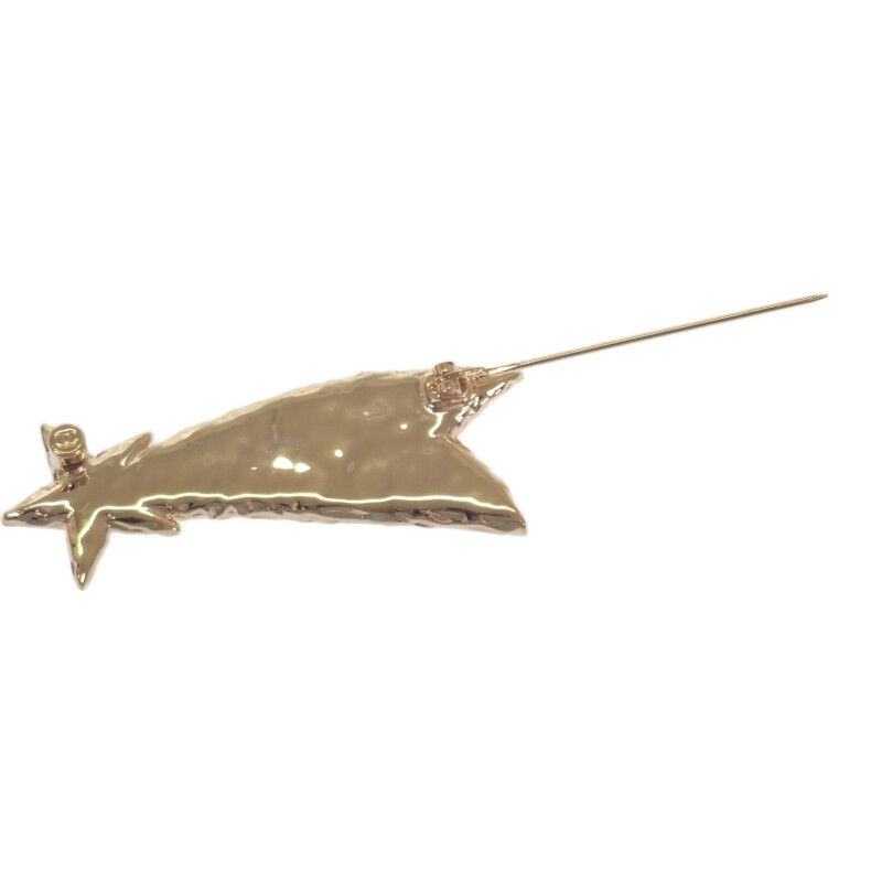 Chanel Shooting Star Shooting Star Coco Mark B24P Engraved Brooch Metal Gold