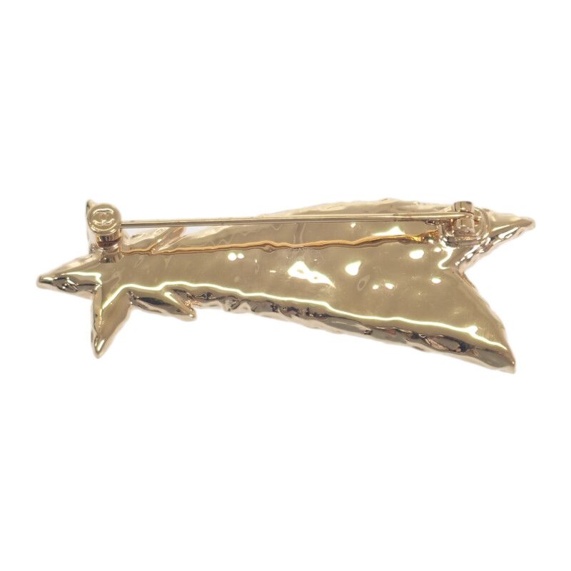 Chanel Shooting Star Shooting Star Coco Mark B24P Engraved Brooch Metal Gold