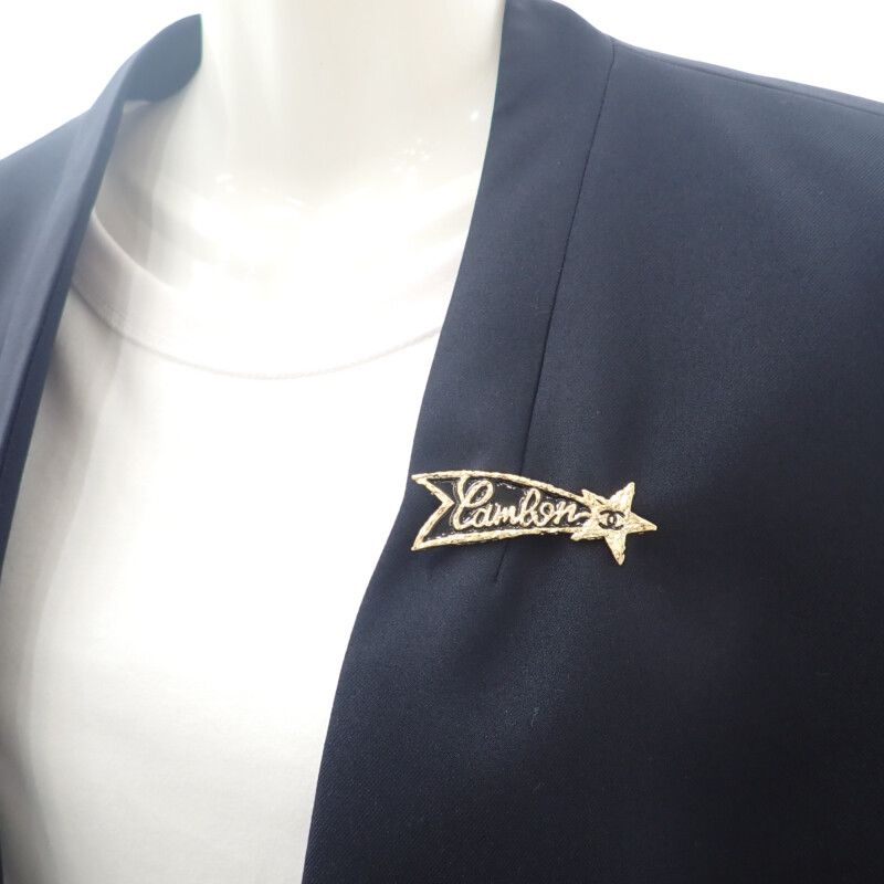 Chanel Shooting Star Shooting Star Coco Mark B24P Engraved Brooch Metal Gold
