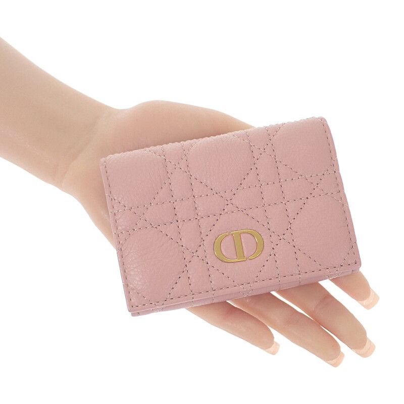 Christian DIOR Glycine Wallet S5132uwhc77p Bifold Wallet Calfskin Pink Ladies