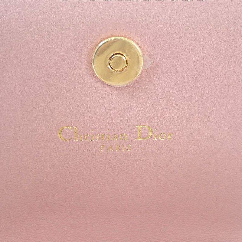 Christian DIOR Glycine Wallet S5132uwhc77p Bifold Wallet Calfskin Pink Ladies