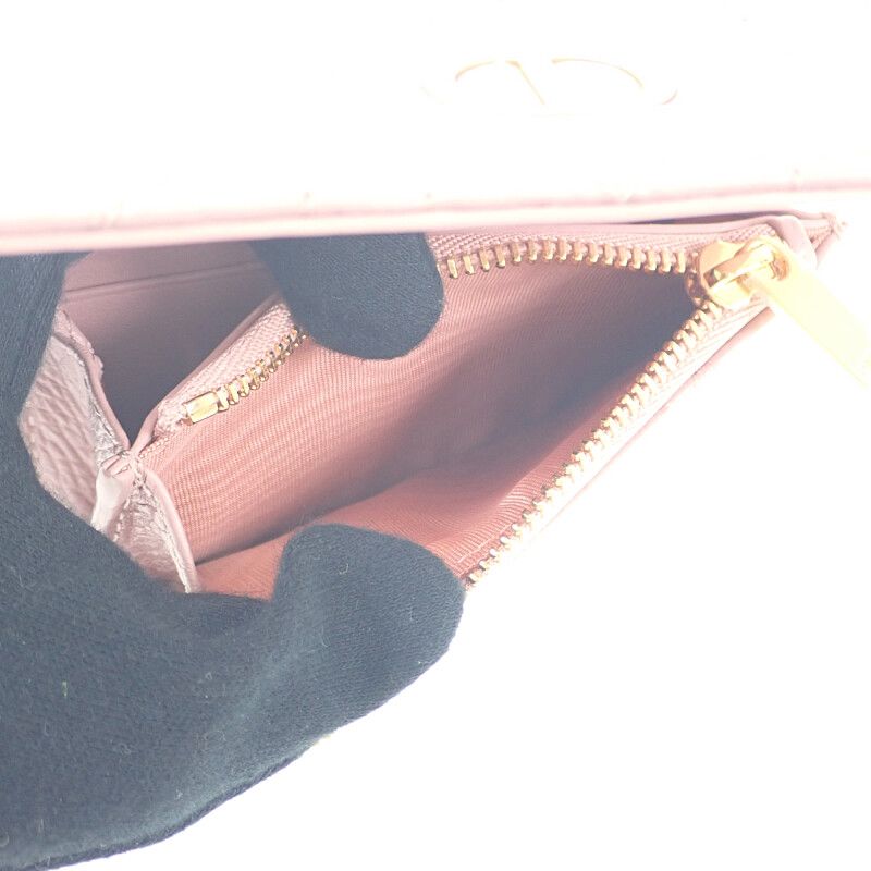 Christian DIOR Glycine Wallet S5132uwhc77p Bifold Wallet Calfskin Pink Ladies