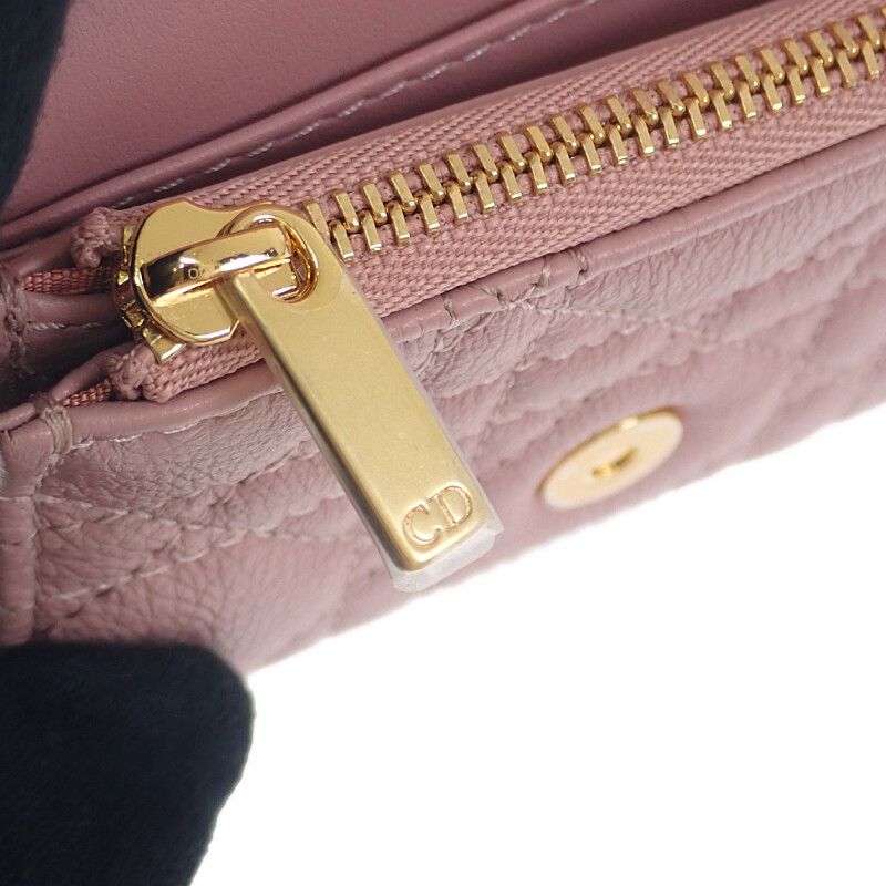 Christian DIOR Glycine Wallet S5132uwhc77p Bifold Wallet Calfskin Pink Ladies