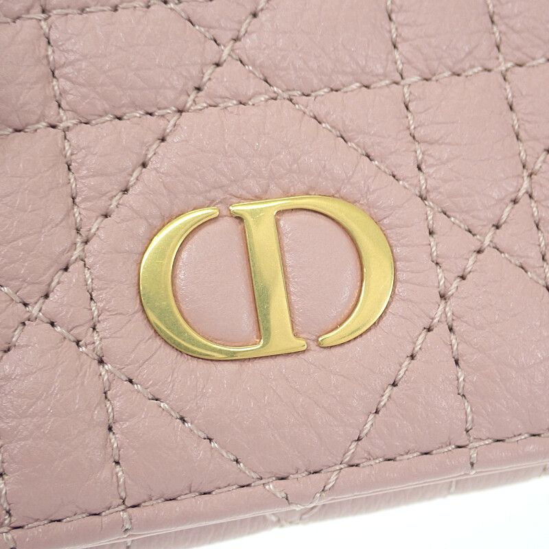 Christian DIOR Glycine Wallet S5132uwhc77p Bifold Wallet Calfskin Pink Ladies