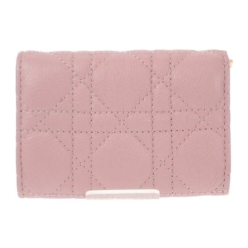 Christian DIOR Glycine Wallet S5132uwhc77p Bifold Wallet Calfskin Pink Ladies