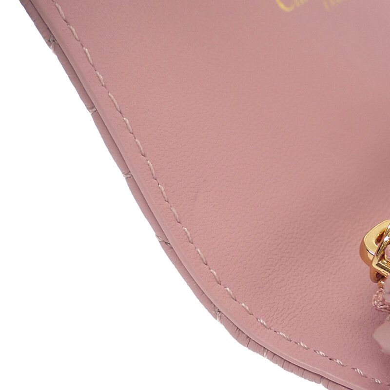 Christian DIOR Glycine Wallet S5132uwhc77p Bifold Wallet Calfskin Pink Ladies