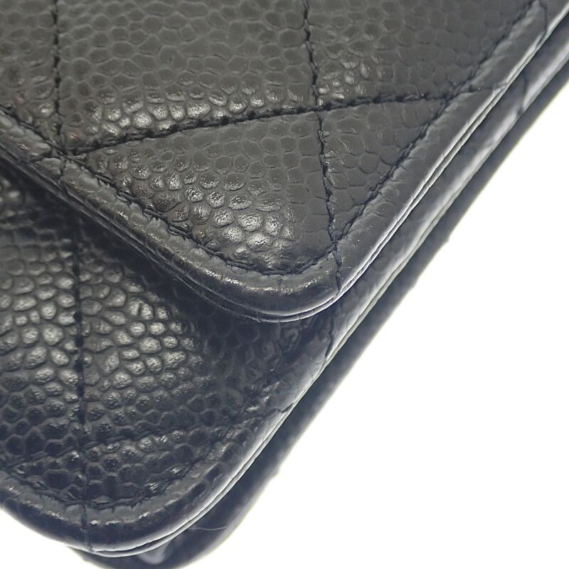 Chanel Classic Chain Wallet Ap0250-y01864-c3906 Wallet Chain Matte Caviar Skin
