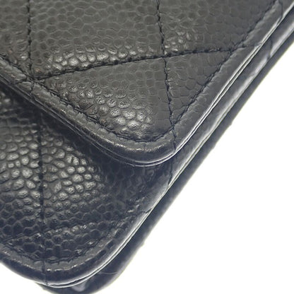 Chanel Classic Chain Wallet Ap0250-y01864-c3906 Wallet Chain Matte Caviar Skin