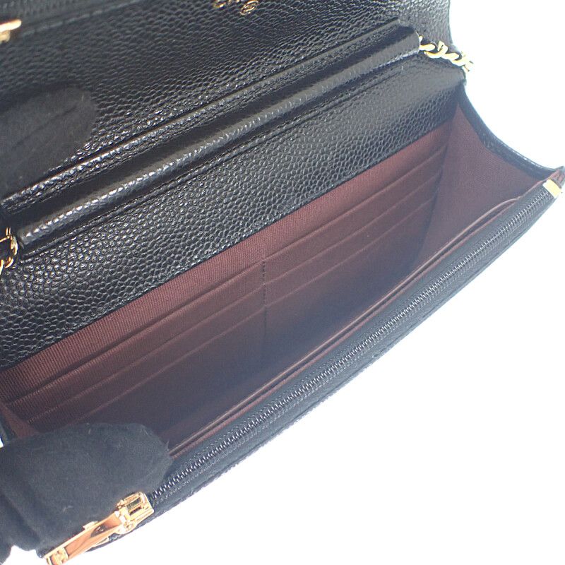 Chanel Classic Chain Wallet Ap0250-y01864-c3906 Wallet Chain Matte Caviar Skin