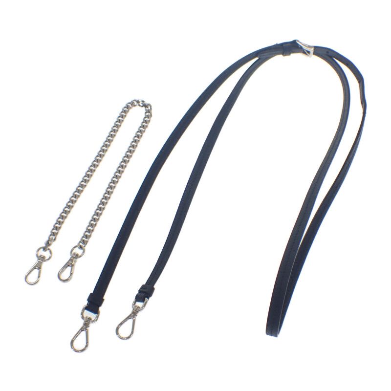 Prada Triangle Mini Pouch 1nr015 2WAY Bag Saffiano Black Silver Hardware Ladies