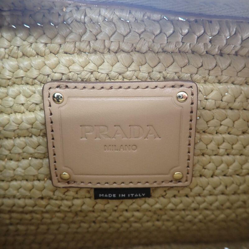 Prada Raffia Shoulder 1bh196 Shoulder Bag Pouch Basket Bag Raffia Leather
