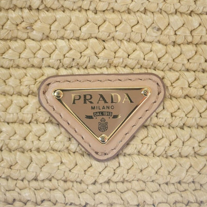 Prada Raffia Shoulder 1bh196 Shoulder Bag Pouch Basket Bag Raffia Leather
