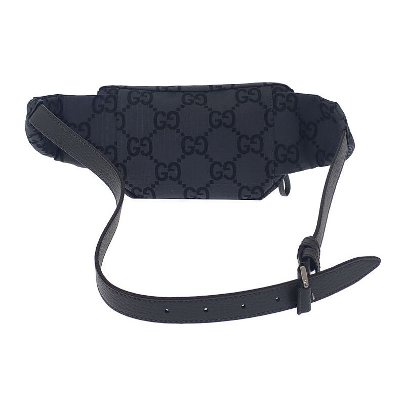 Gucci Belt Bag Large 767934 Body Bag GG Recycled Polyester Black Gray Silver
