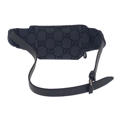 Gucci Belt Bag Large 767934 Body Bag GG Recycled Polyester Black Gray Silver