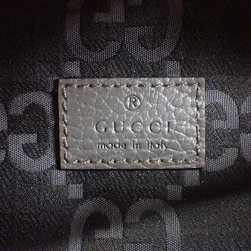 Gucci Belt Bag Large 767934 Body Bag GG Recycled Polyester Black Gray Silver