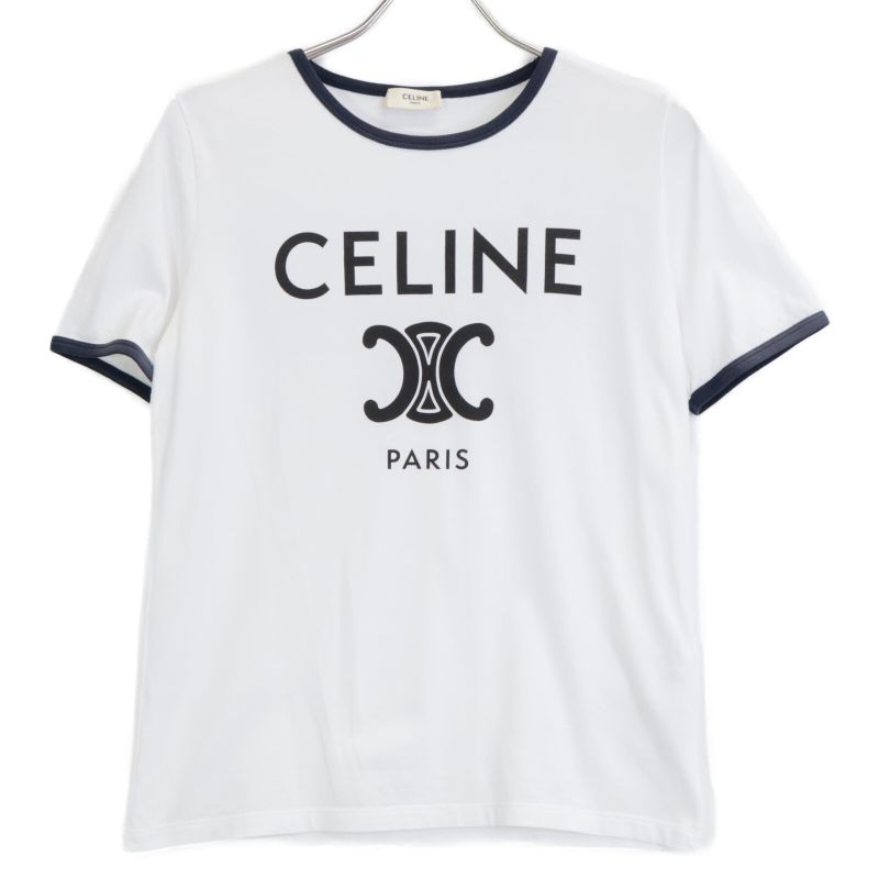 Celine 2x872671q White Trionf Cotton Jersey T-shirt S