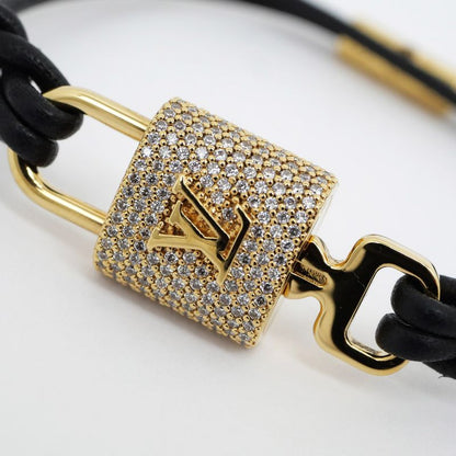 Louis Vuitton Bracelet LV Padlock M8217f Gold Rhinestone Accessories -