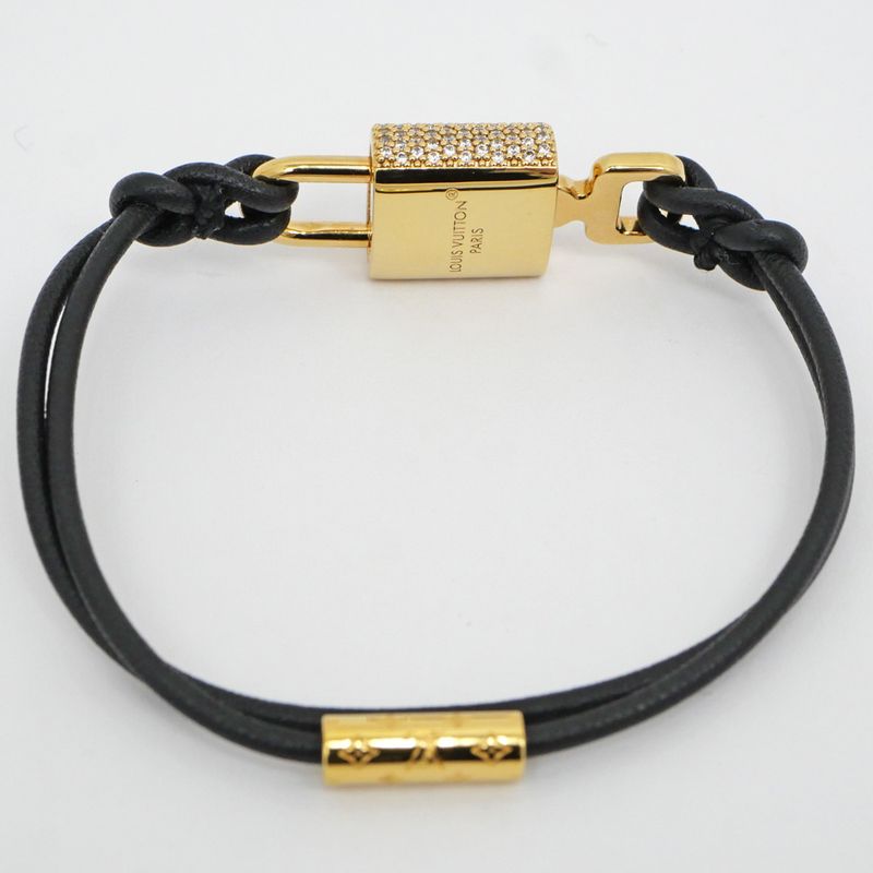 Louis Vuitton Bracelet LV Padlock M8217f Gold Rhinestone Accessories -
