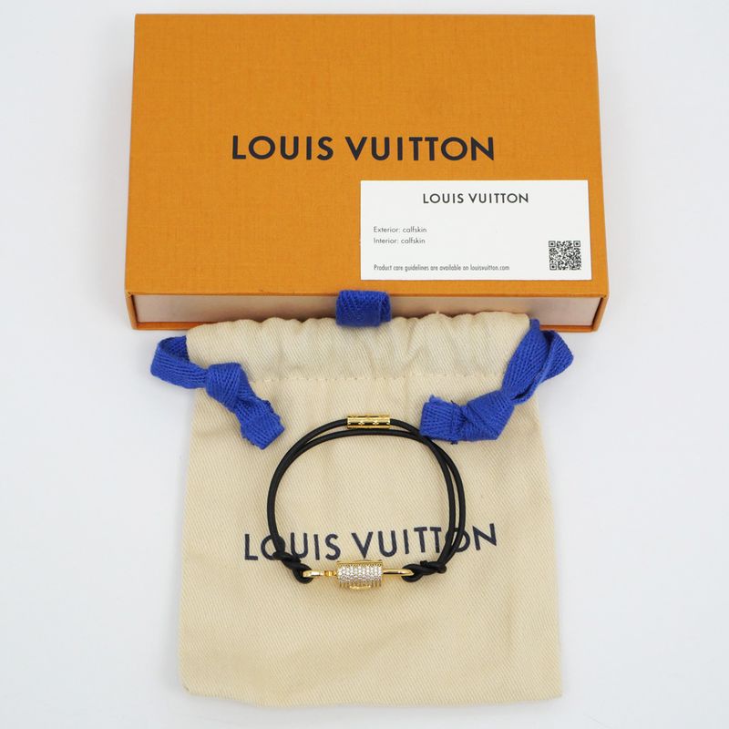 Louis Vuitton Bracelet LV Padlock M8217f Gold Rhinestone Accessories -