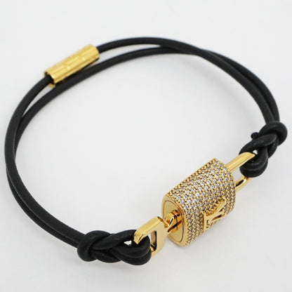 Louis Vuitton Bracelet LV Padlock M8217f Gold Rhinestone Accessories -