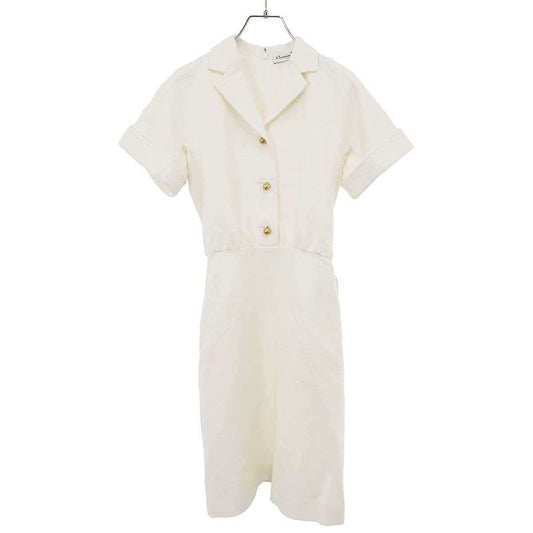 Christian Dior 24aw Cotton Wool Blend Short Sleeve Belted Dress 451r89a1761