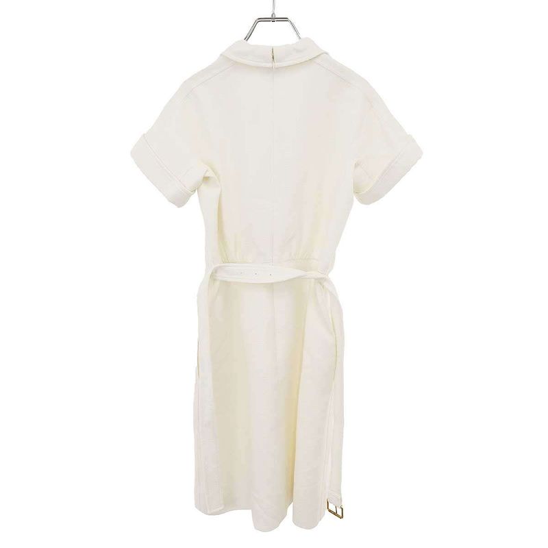 Christian Dior 24aw Cotton Wool Blend Short Sleeve Belted Dress 451r89a1761