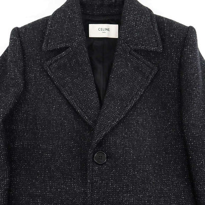 Celine Belted Wool Chester Coat 2m216511f Charcoal Gray 36