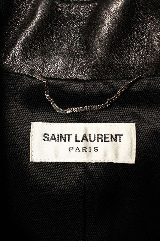 Saint Laurent Paris 576665 Yc2qo Leather Trench Coat With Belt Men's 42
