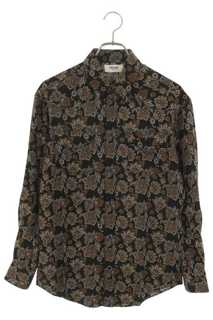 Celine 2c143428k Paisley Western Long Sleeve Shirt Men's 37