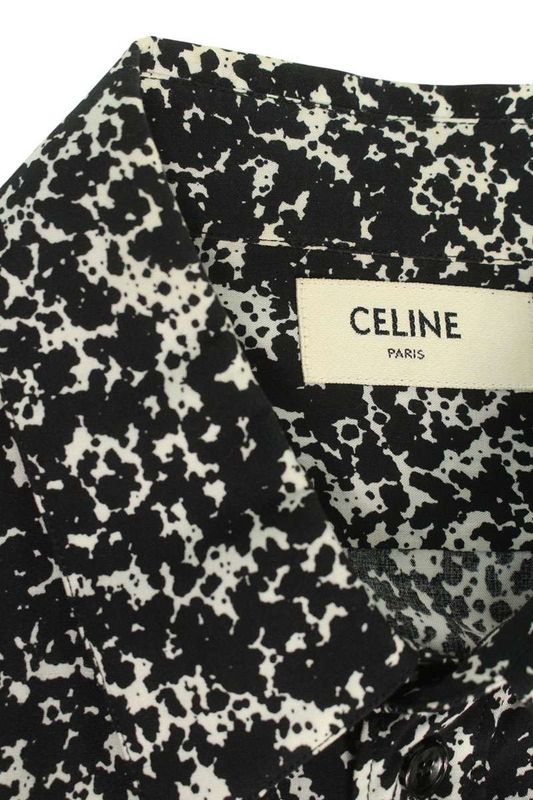 Celine 19AW 2c028371f Viscose Classic Marble Long Sleeve Shirt Men's 40