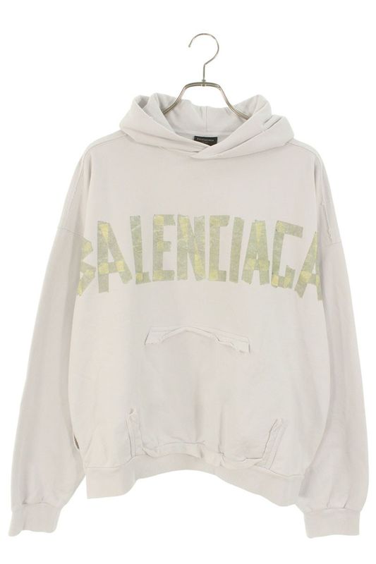 Balenciaga 744441 Tovb1 TAPE Type Crushed Hoodie Men's S