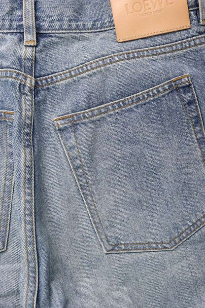 Loewe H526y11w18 Selvedge Logo Straight Leg Denim Pants Men 46