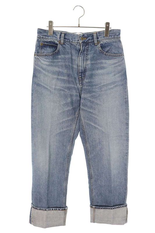 Loewe H526y11w18 Selvedge Logo Straight Leg Denim Pants Men 46