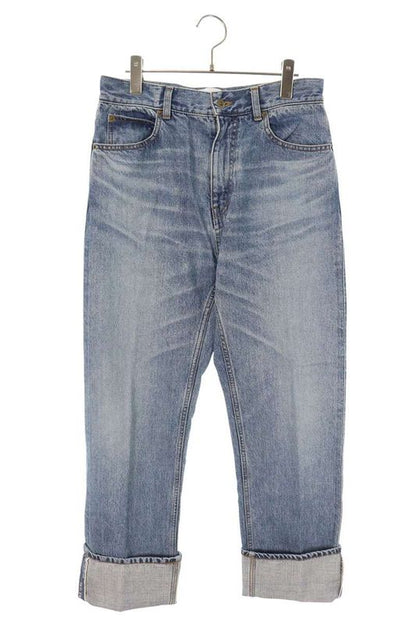 Loewe H526y11w18 Selvedge Logo Straight Leg Denim Pants Men 46