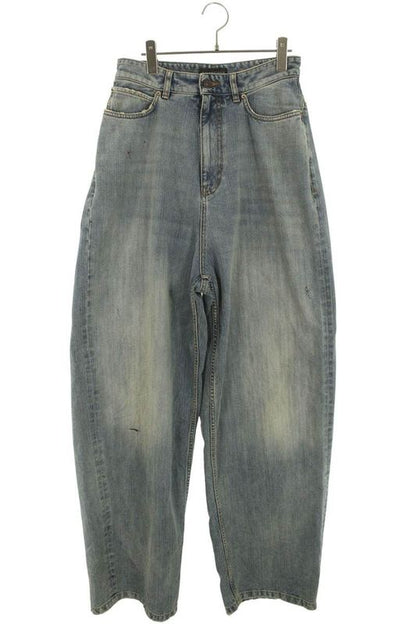 Balenciaga 704282 Tnw65 Pull-up Washed Wide Denim Pants Men's XS