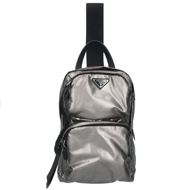 Prada 1bz026 Triangle Logo Plate PVC Nylon Body Bag Men's