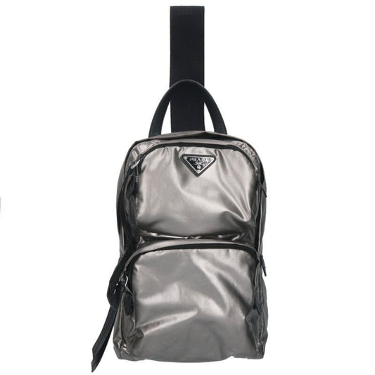 Prada 1bz026 Triangle Logo Plate PVC Nylon Body Bag Men's