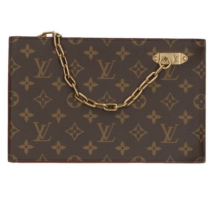 Louis Vuitton M55646 Monogram Chain Clutch Monogram Leather Chain Decoration