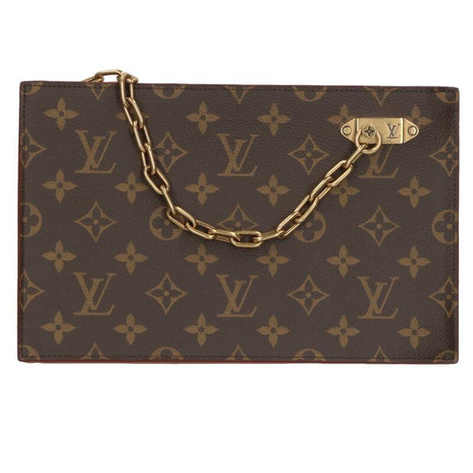 Louis Vuitton M55646 Monogram Chain Clutch Monogram Leather Chain Decoration
