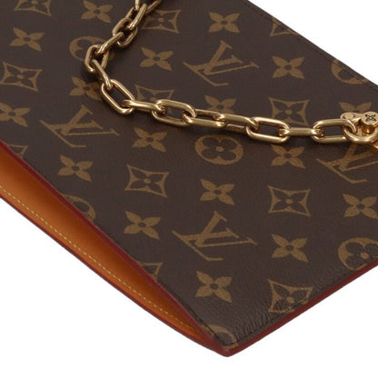 Louis Vuitton M55646 Monogram Chain Clutch Monogram Leather Chain Decoration