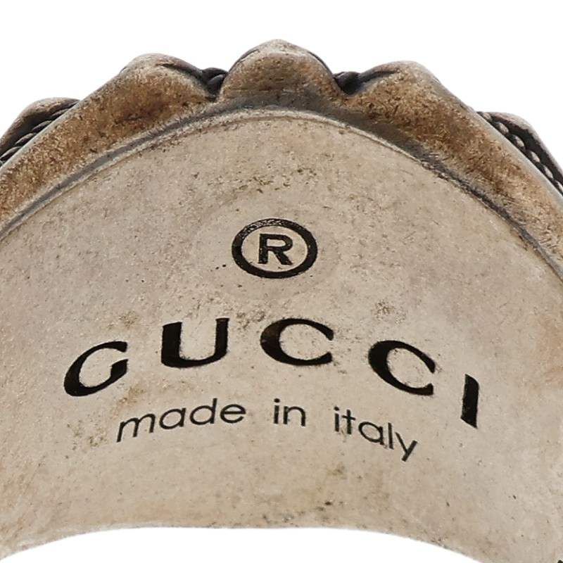 Gucci Interlocking G Silver Ring Men's Size 21 22