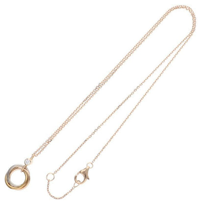 Cartier Trinity 18K Yellow Gold PG WG Diamond Necklace Men's